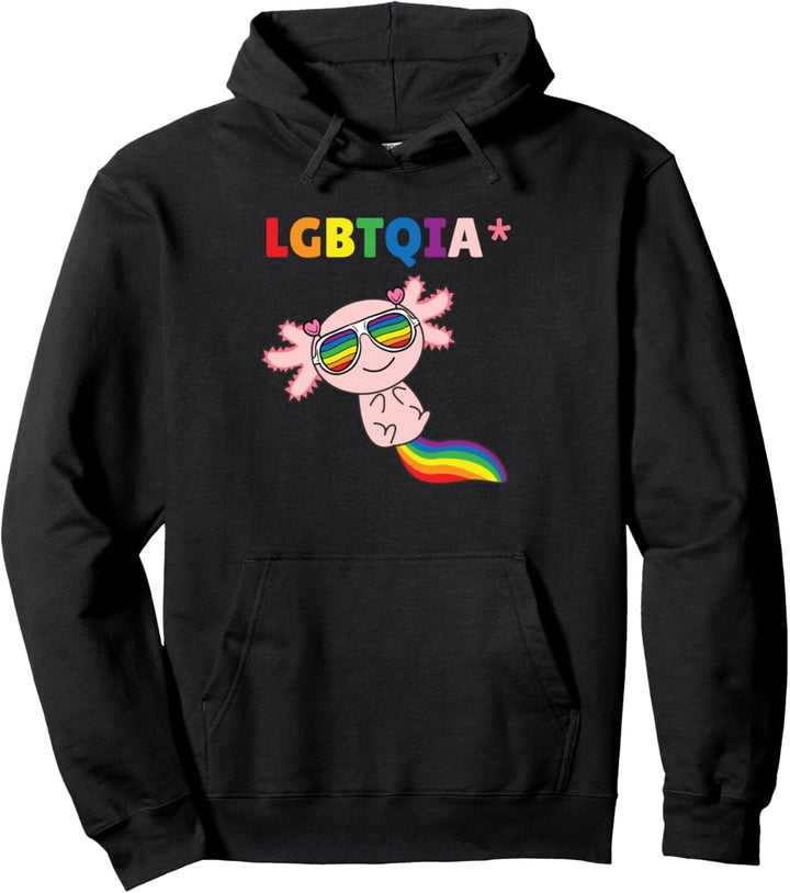 Axolot Regenbogenflagge Pride LGBTQIA Pullover Hoodie