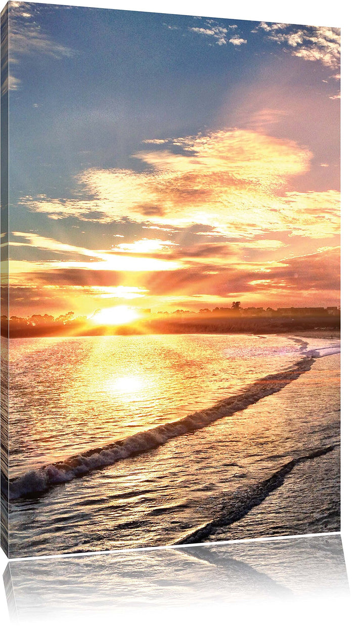Los Angeles Beach, Format: 100x70 auf Leinwand, XXL riesige Bilder fertig gerahmt mit Keilrahmen, Ku