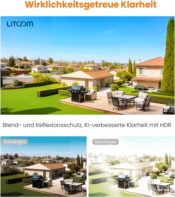 3MP 2K Fensterkamera Innen - 2,4 GHz & 5 GHz WLAN Überwachungskamera mit KI-Farbnachtsicht, Cloud/SD