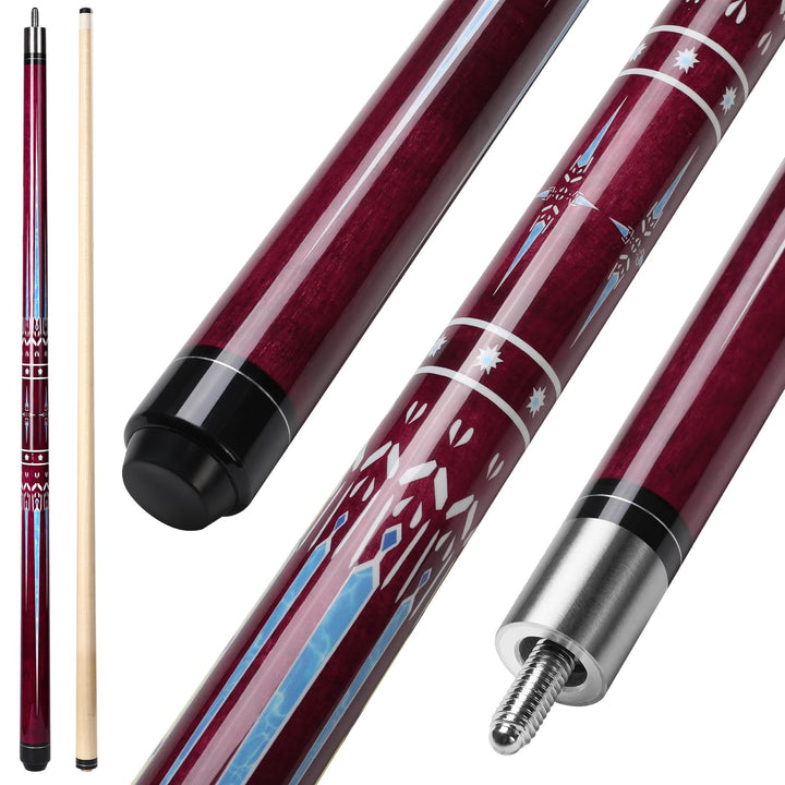Billard Queue, 58'' 20oz Pool Queue mit PU Leather Tasche, Kanadischer Ahorn Pool Cue 13mm Spitzen f