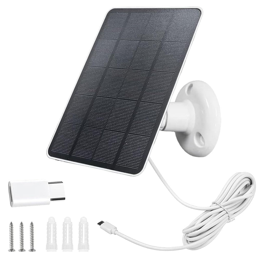 Solarpanel für Überwachungskamera, 5W Solarpanel für DC 5V Sicherheitskamera, Micro USB &amp; USB-C Ansc