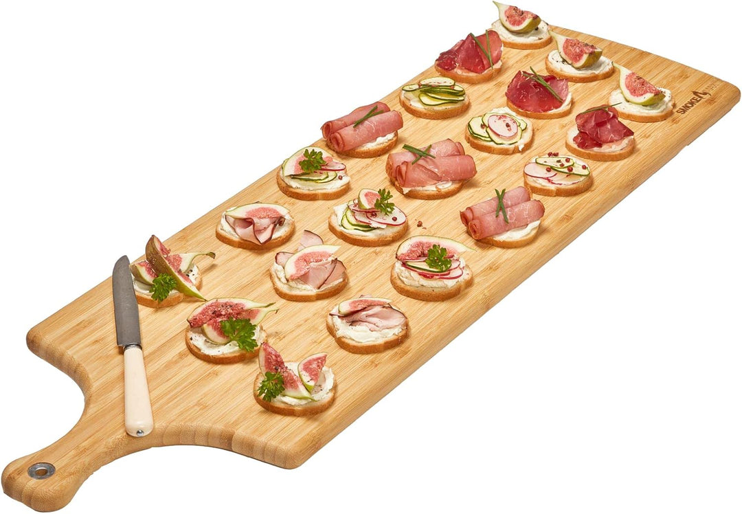 SmokeMax® XXL Riesengrosses Servierbrett (ca. 88x27x2cm), Schneidebrett, Designbrett aus natürlichen