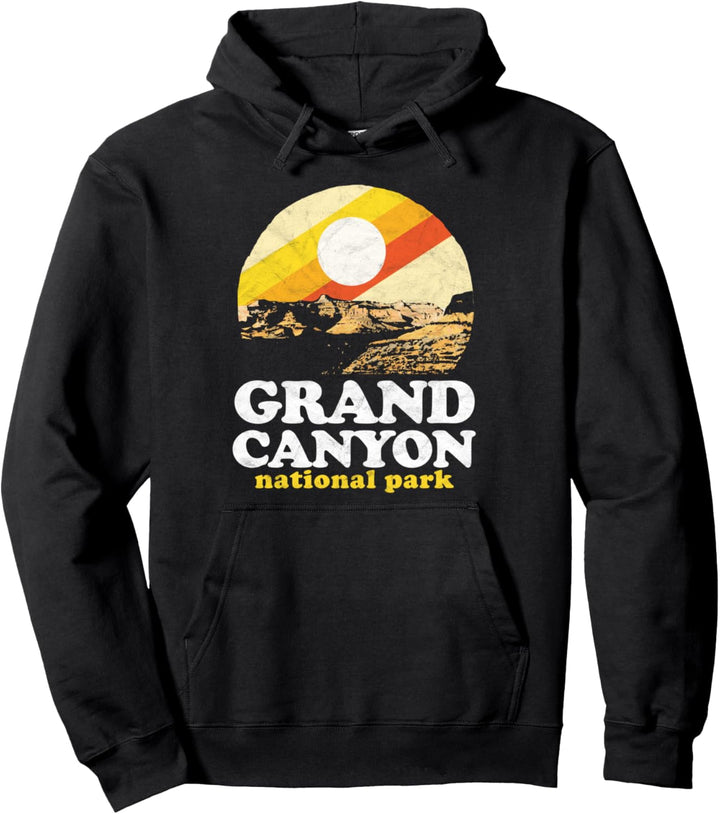 Vintage Grand Canyon Retro Eighties Distressed Graphic Pullover Hoodie