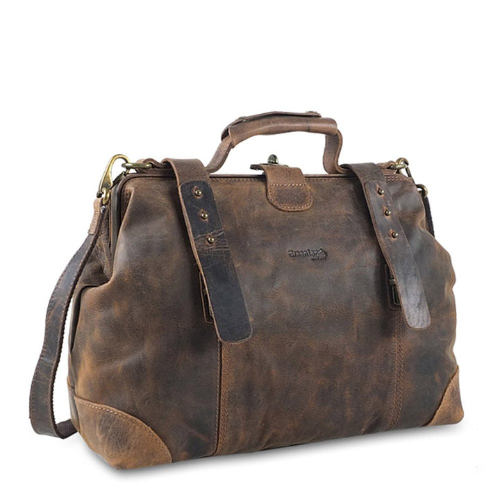 Greenland Nature Classic Bügeltasche Doktorkoffer Leder 37 cm Brown, Brown