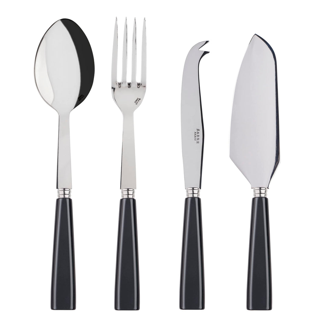 SABRE PARIS - Essential-Servierbesteck 4er Set - Icon - Tortenheber mit Klinge & Grosses Käsemesser