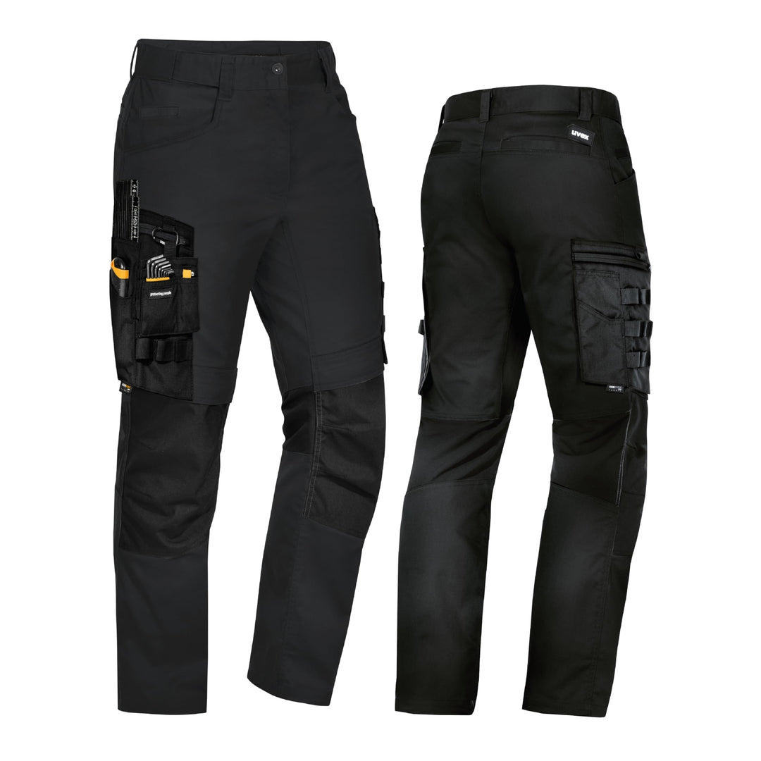 Uvex Echor Bundhose - Herren Arbeitshose mit Stretch-Bund - Cargohose - flexibel & robust, Schwarz