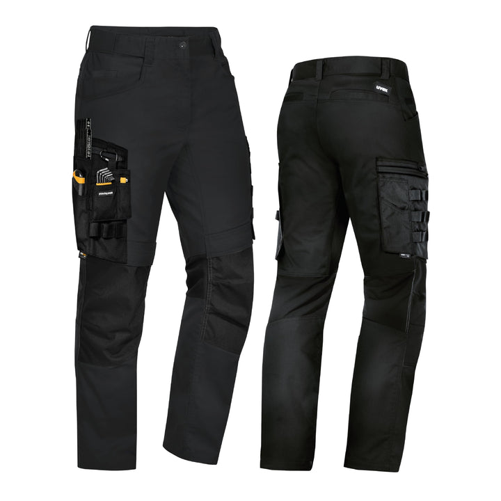 Uvex Echor Bundhose - Herren Arbeitshose mit Stretch-Bund - Cargohose - flexibel & robust, Schwarz