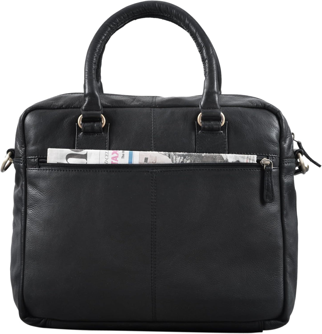 STILORD 'Adam' Vintage Laptoptasche 13,3 Zoll Leder für MacBook Air Pro Henkeltasche Umhängetasche g