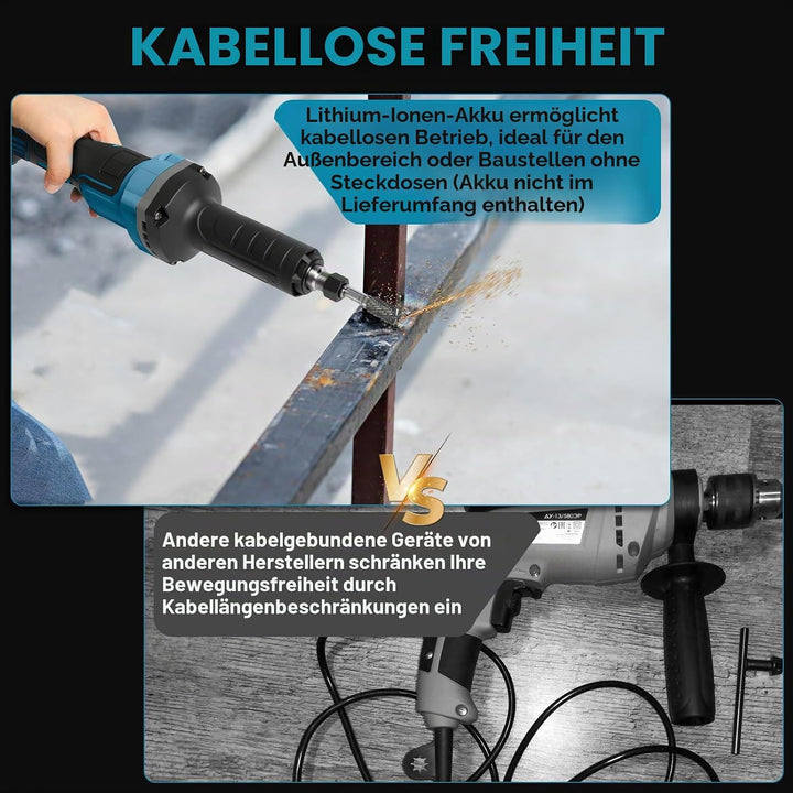 Akku-Schneideisen kompatibel mit Makita 18V, bürstenloser elektrischer Geradschleifer 24000 U/min mi