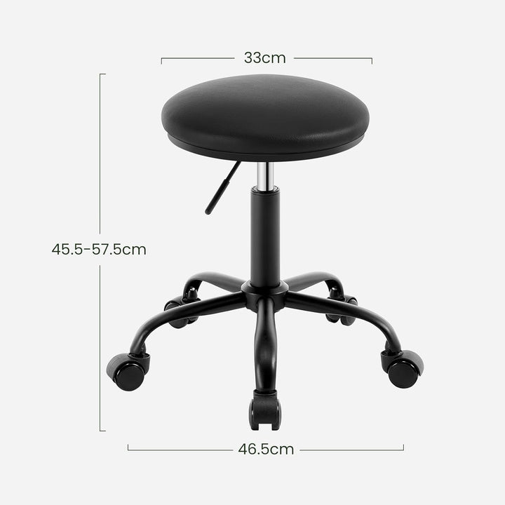 EUGAD Rollhocker höhenverstellbar, Drehhocker mit Rollen, runder Hocker 360° drehbar, Bürohocker für