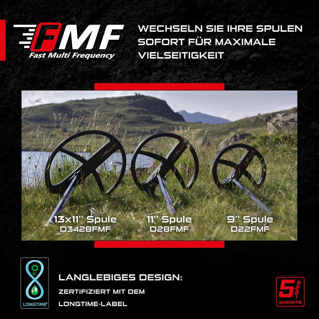 XP DEUS II Doppel-D FMF Suchspule 22 cm