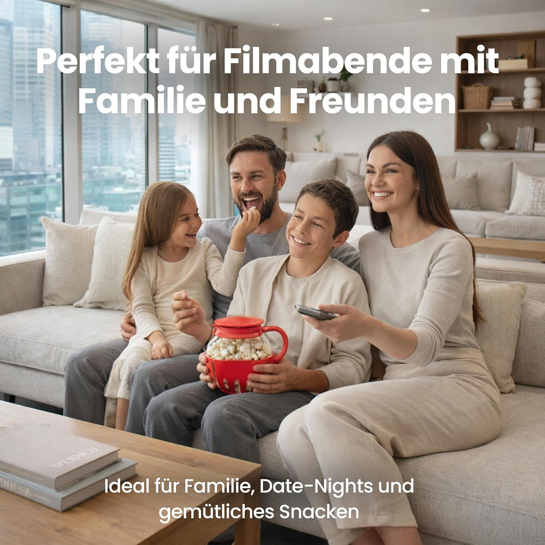 Netrox - Popcorn Maker für Mikrowelle – Glasbehälter, BPA-frei, spülmaschinengeeignet – Fettfreie Po