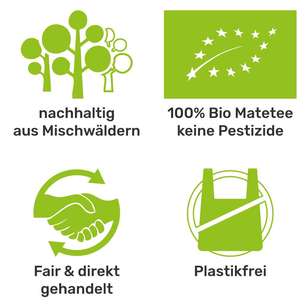 Mate Tee Set für Zwei Bio ● 2 Matebecher + 2 Bombillas + 300g Matetee + Zubereitungsanleitung vintag