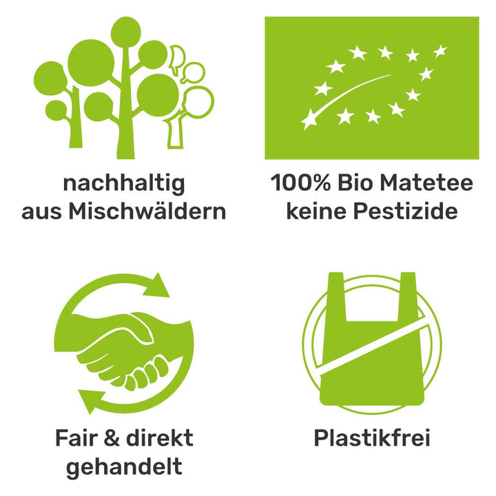 Mate Tee Set für Zwei Bio ● 2 Matebecher + 2 Bombillas + 300g Matetee + Zubereitungsanleitung vintag