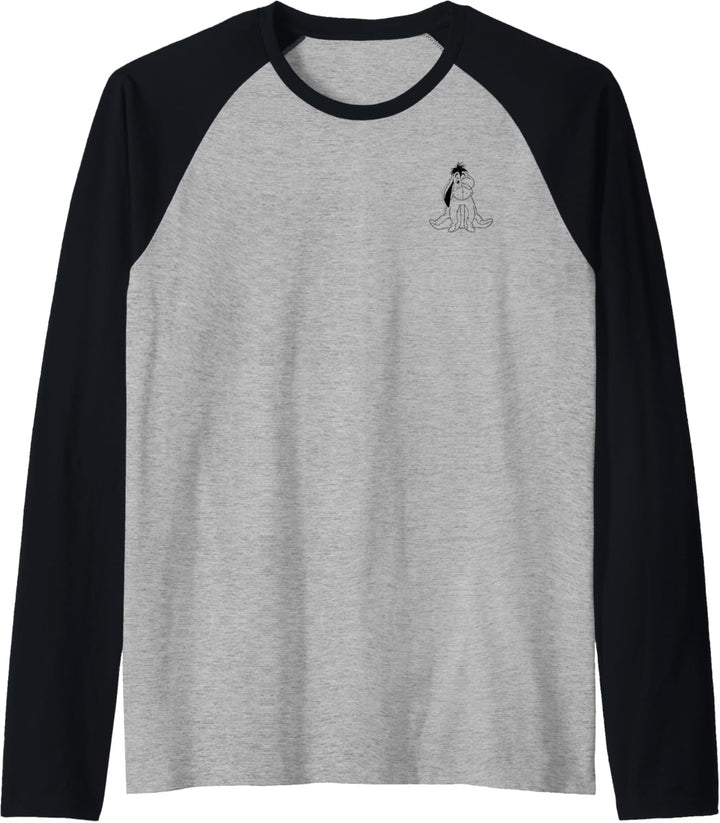 Disney Winnie The Pooh Eeyore Simple Left Chest Raglan