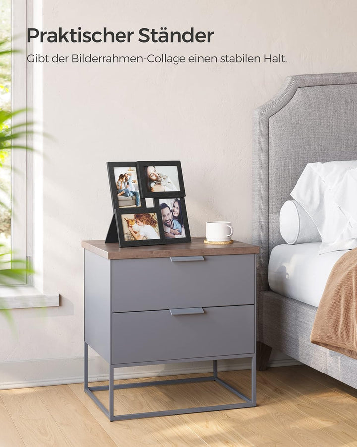 SONGMICS Bilderrahmen-Collage, 4 Fotorahmen für 10 x 15 cm Bilder, Fotocollage, Wandcollage, Multi-R