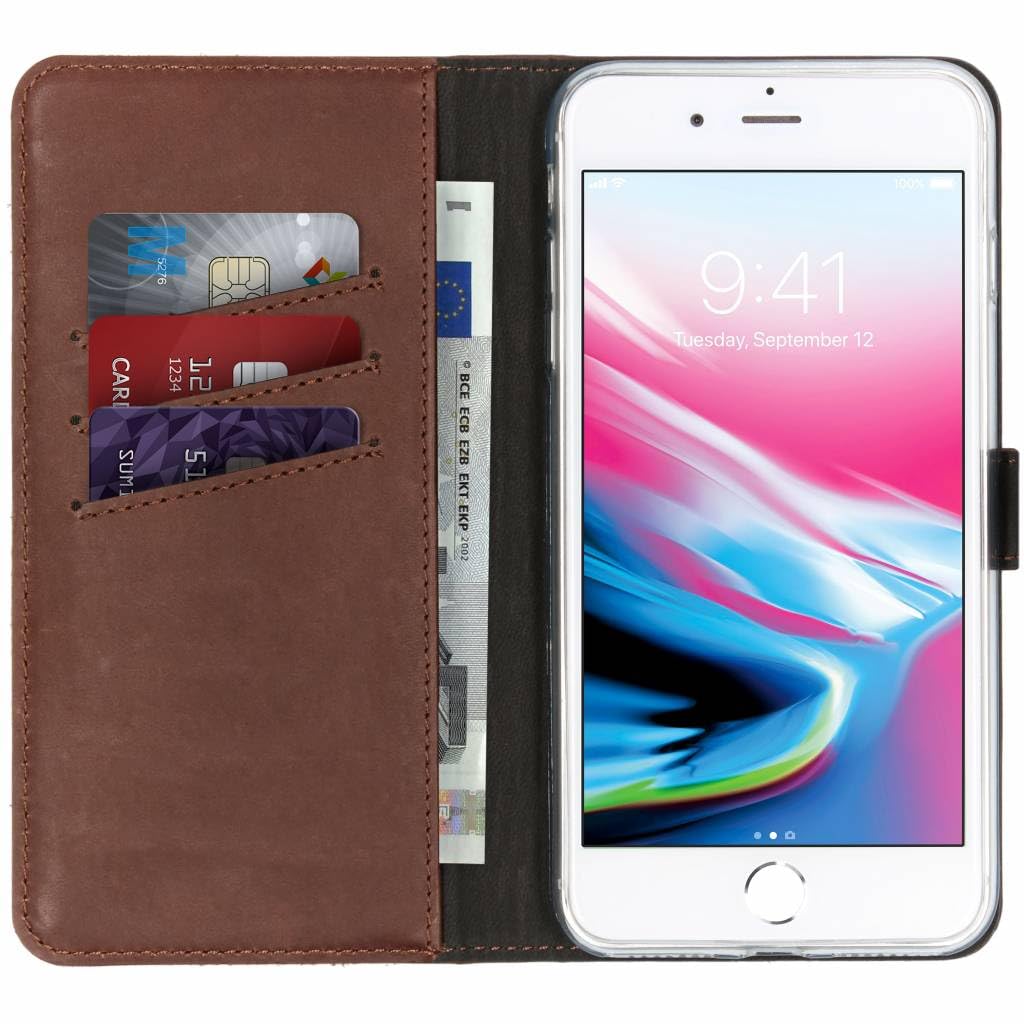 SELENCIA Bookcase Hülle kompatibel mit iPhone 8 Plus, iPhone 7 Plus – Era Leder Handytasche Side Fli