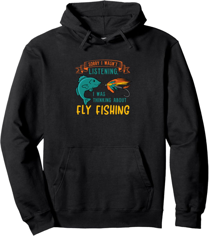 Fliegenfischen Ironischer Spruch Angler Angler Fischer Pullover Hoodie