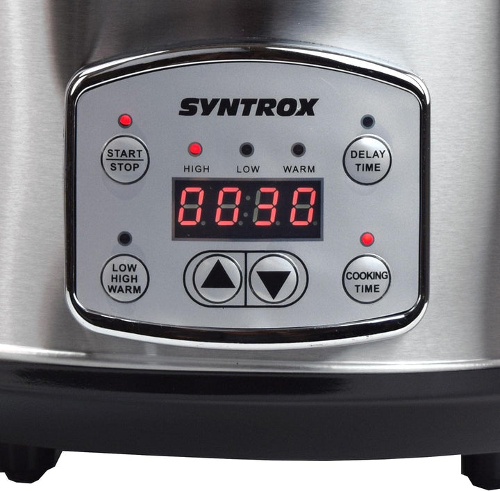 Syntrox Germany Schongarer mit 4,5L Slow Cooker mit 3 Heizstufen und Warmhaltefunktion und 200