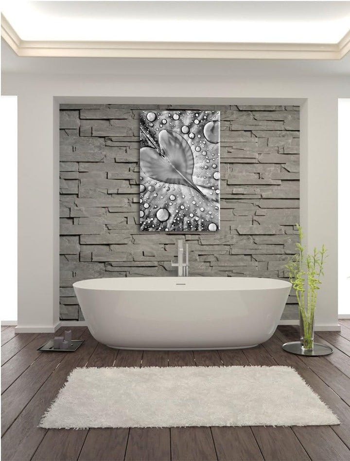 Pixxprint Herz aus Tropfen als Leinwandbild/Grösse: 100x70 / Wandbild/Kunstdruck/fertig bespannt, 10