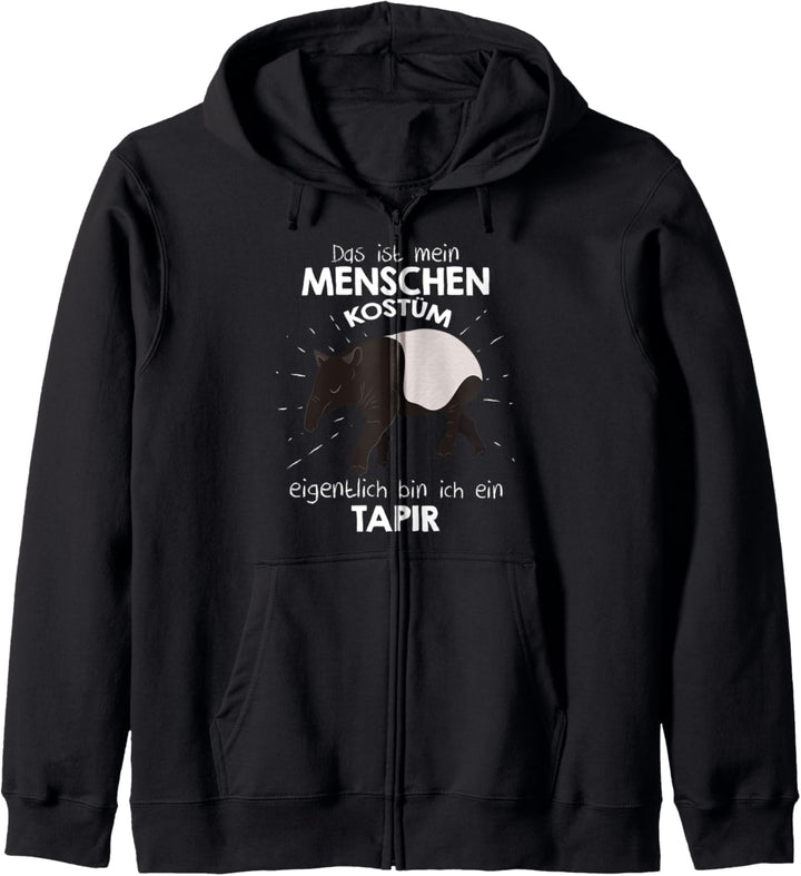 Mein Menschen Kostüm Bin ich ein Tapir, Halloween Outfit Kapuzenjacke