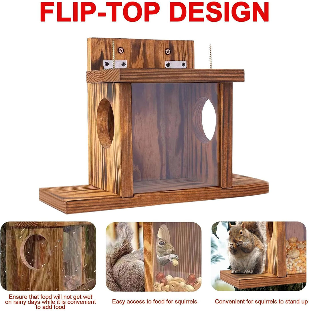 Eichhörnchen Futterhaus Und Futterstation Für Draussen, Wetterfest Futterstation Aus Holz, Eichhörnc