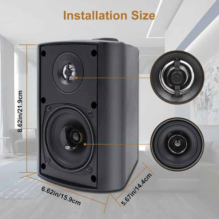Herdio 4 Zoll Bluetooth Outdoor-Lautsprecher 400 Watt Wasserdicht Aussenlautsprecher für Garten, Ter