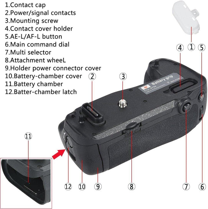 DSTE® Batterie Griff Kompatibel für Nikon D750 DSLR Digital Kamera als MB-D16 mit (2 Packung) EN-EL1