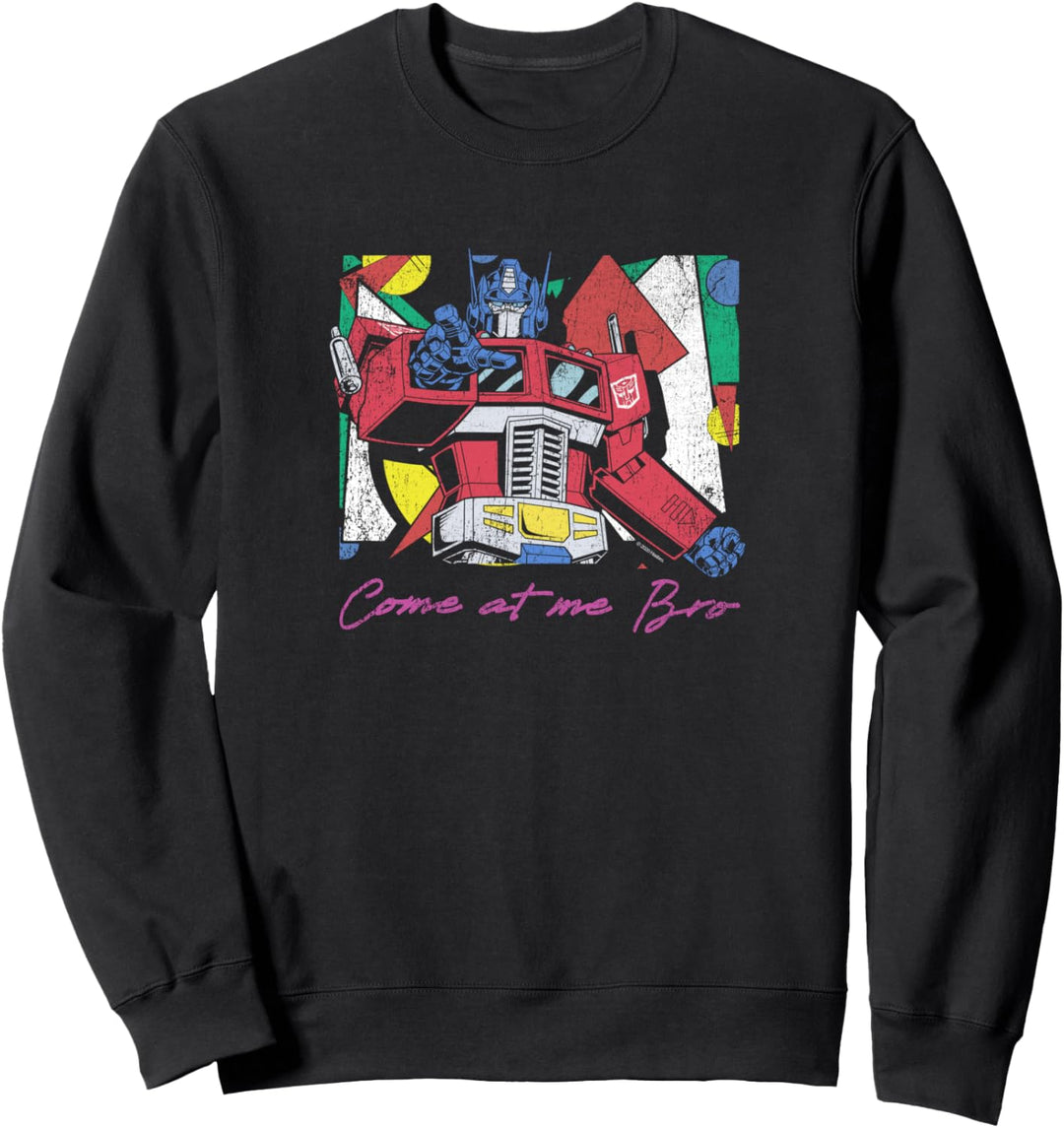 Transformers Optimus Prime Retro Fine Art Cubist Portrait Sweatshirt