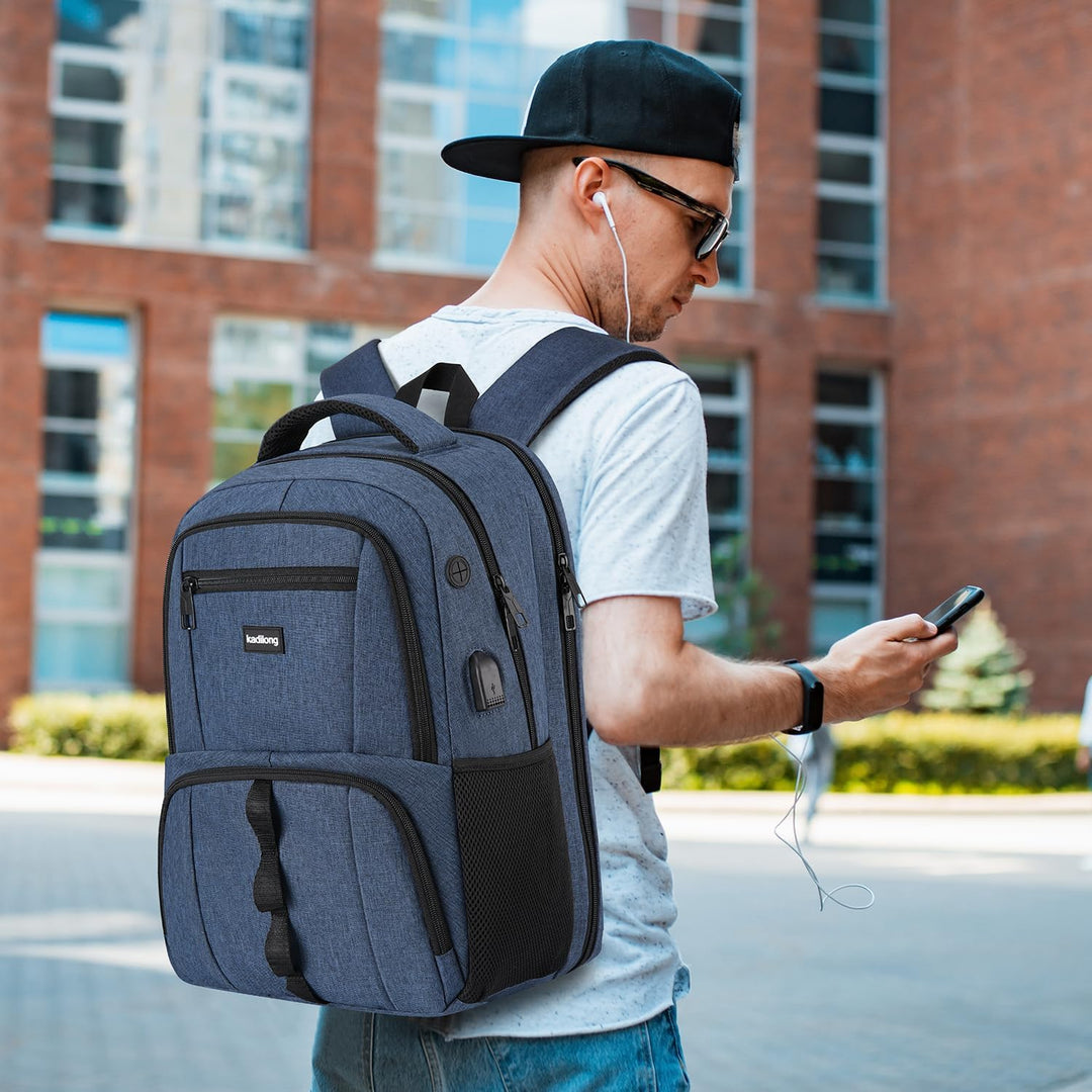 Rucksack Herren Gross Laptop Rucksack 17,3 Zoll,Schulrucksack Jungen Teenager Laptoptasche mit USB L