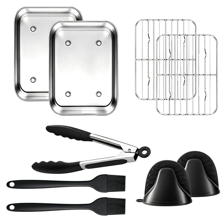 Auflaufform Airfryer Zubehör aus Edelstahl, 10 Stück Heissluftfritteusen Zubehör für Ninja Dual Zone