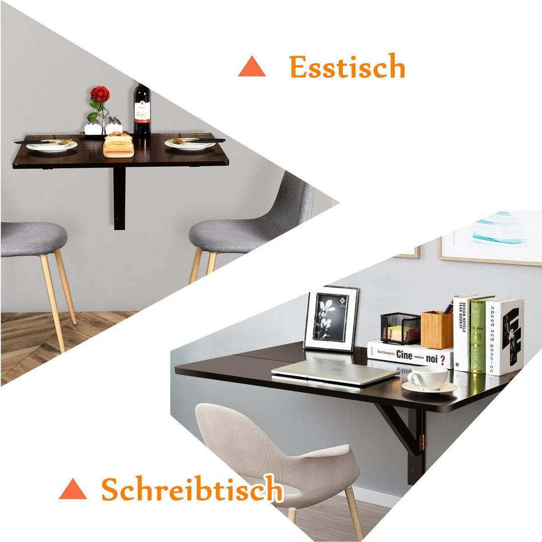 RELAX4LIFE Wandtisch klappbar, platzsparender Esstisch, Schreibtisch für Esszimmer &amp; Studierzimmer,