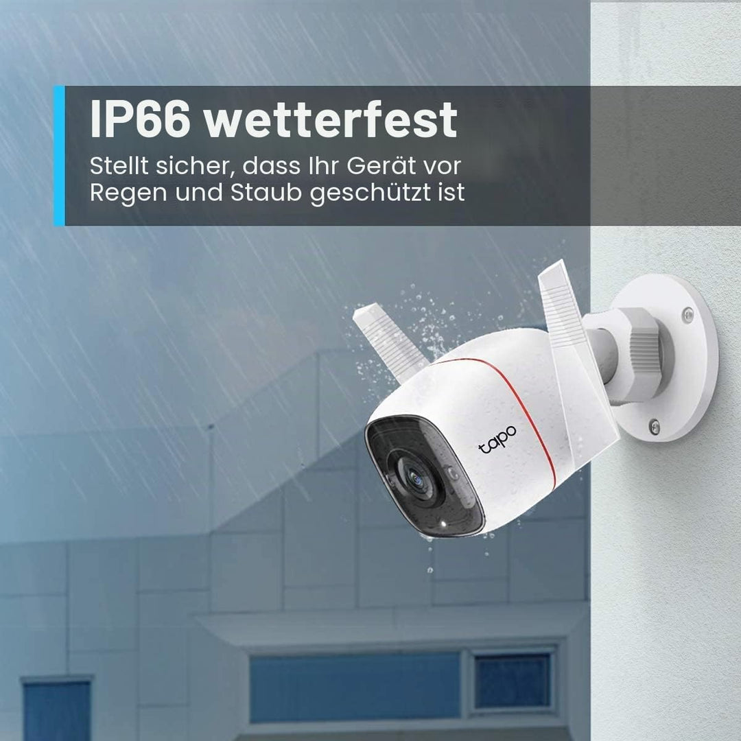 TP-Link Tapo C310 Überwachungskamera Aussen, WLAN IP Kamera, 3MP Hochauflösung, 30m Nachtsicht, Bewe