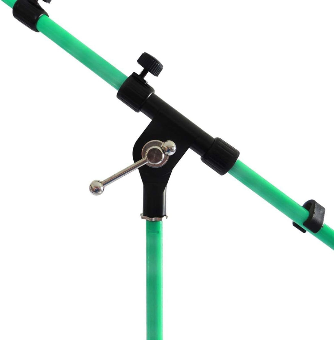 keepdrum MS106 GR Grün Mikrofonständer Mikrofonstativ mit Galgen u. Metall-Sockel, Grün