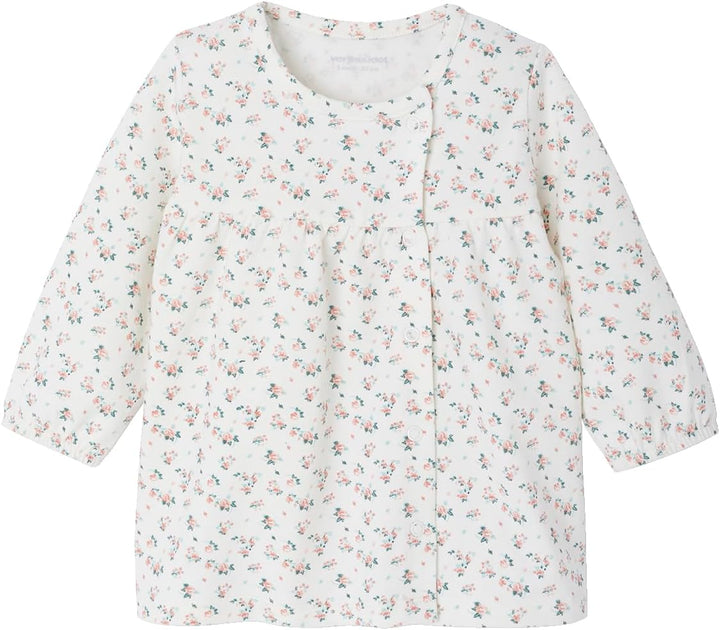 VERTBAUDET Mädchen Baby-Set: Haarband, Kleid &amp; Leggings 6 Monate wollweiss bedruckt, 6 Monate wollwe