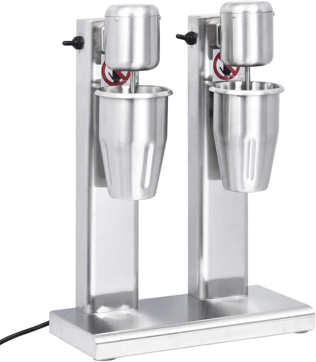 milkshake mixers - VDXL Milkshake mixer met dubbele bekers roestvrij staal 2 L - Zilver