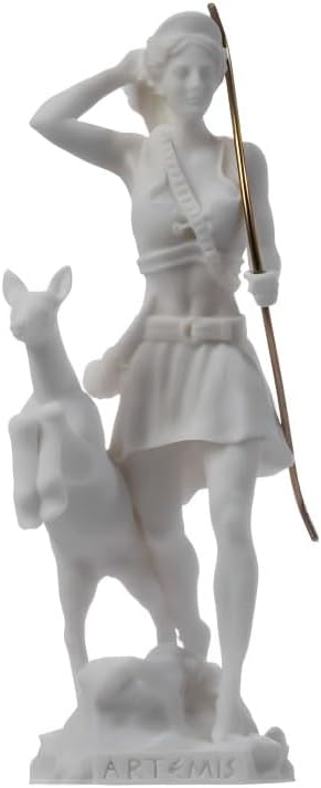 Göttin Artemis Diana Griechische Statue Natur Mond Alabaster 17 cm
