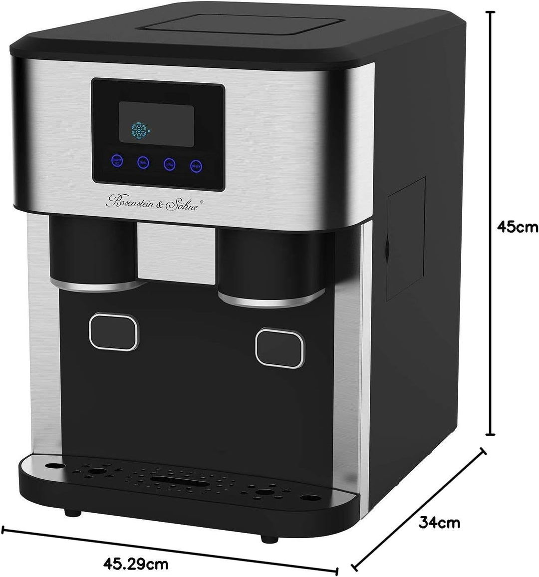 Rosenstein & Söhne Crushed Ice Maschine: Profi-Eiswürfelmaschine mit Crushed Ice & Kaltwasser, XXL-T