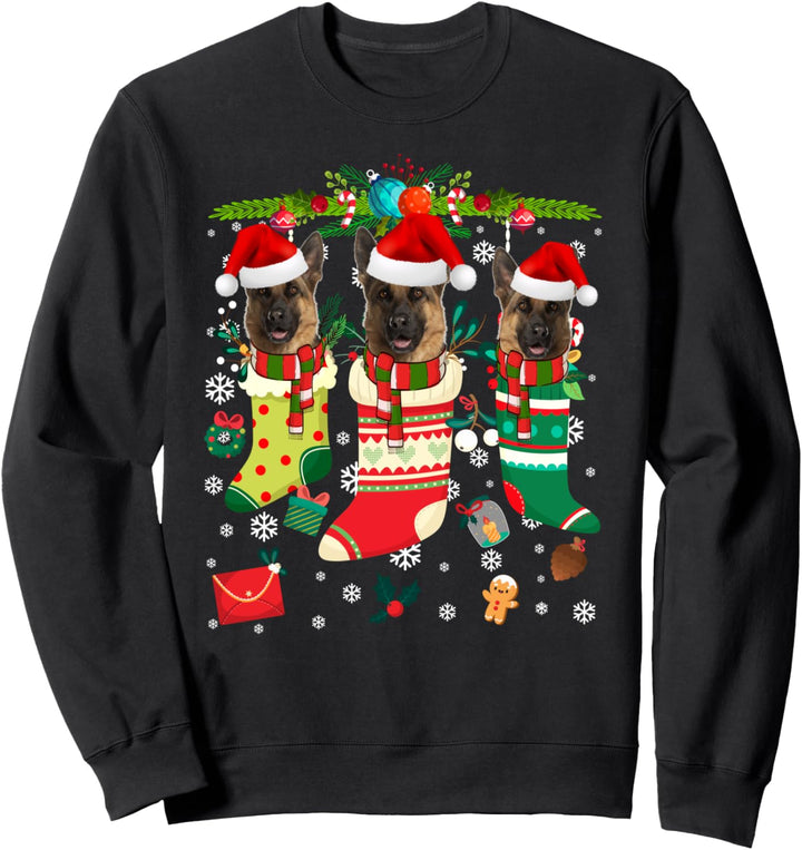 Deutscher Schäferhund, lustige Weihnachts- und Adventszeit Sweatshirt