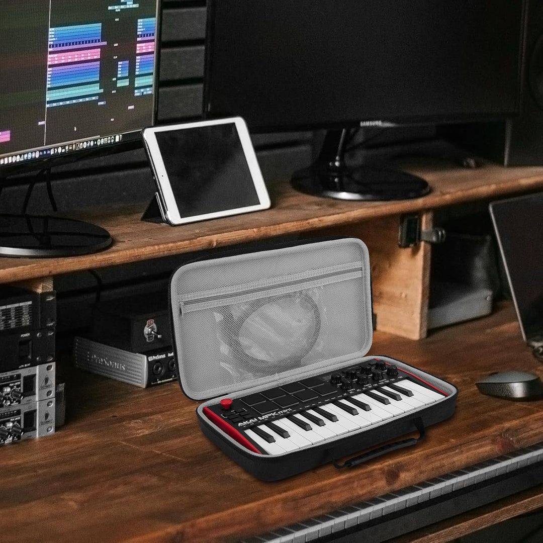 Geekria Hardshell-Case kompatibel mit Akai Professional MPK Mini MK3, 25-Tasten Ultra-portabler USB-