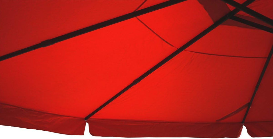 Sonnenschirm Meran Pro, Gastronomie Marktschirm mit Volant Ø 5m Polyester/Alu 28kg ohne Ständer grün