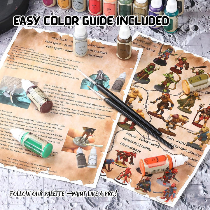 Acryl Miniature Farben Starter Set-22 Paint:Metallic Gold&Silber Primer&Shade 7 NPC Miniature-Tablet
