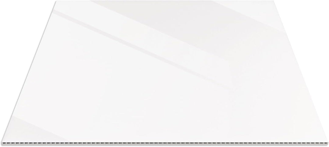 HEXIM Rasterdeckenplatte 62x62cm (20 Platten) Kunststoff Deckenplatte weiss glanz schwer entflammbar