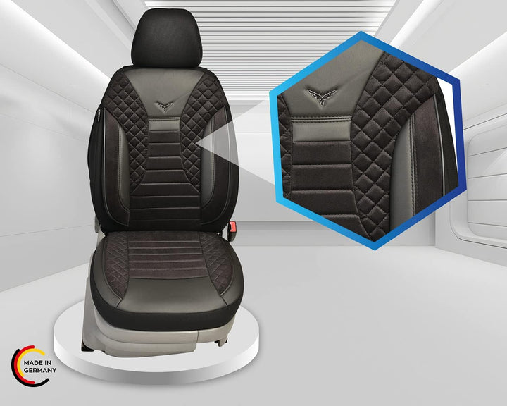 BREMER SITZBEZÜGE Mass Auto Schonbezüge kompatibel mit VW T5 Multivan Fahrer & Beifahrer Set ab 2003