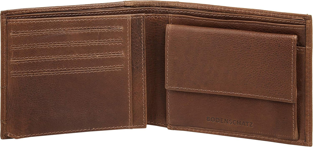 Geldbörse im Querformat Echt Leder Herren | | 020188 Cognac, Cognac