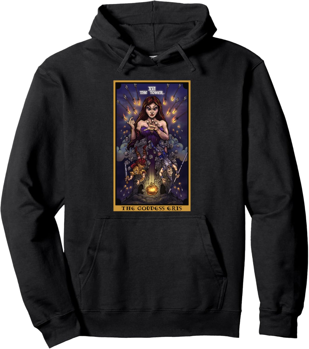 Tarotkarte "The Goddess Eris The Turm", Wicca, heidnische Hexe Pullover Hoodie
