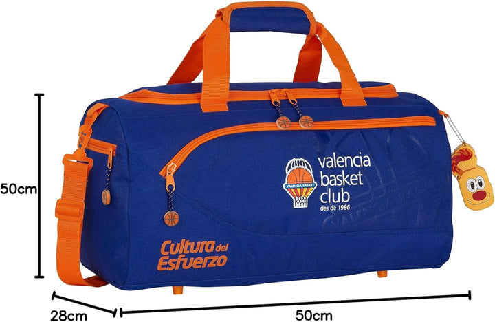 Valencia, Blau/orange, 260x120x150 mm, Sporttasche, Sporttasche