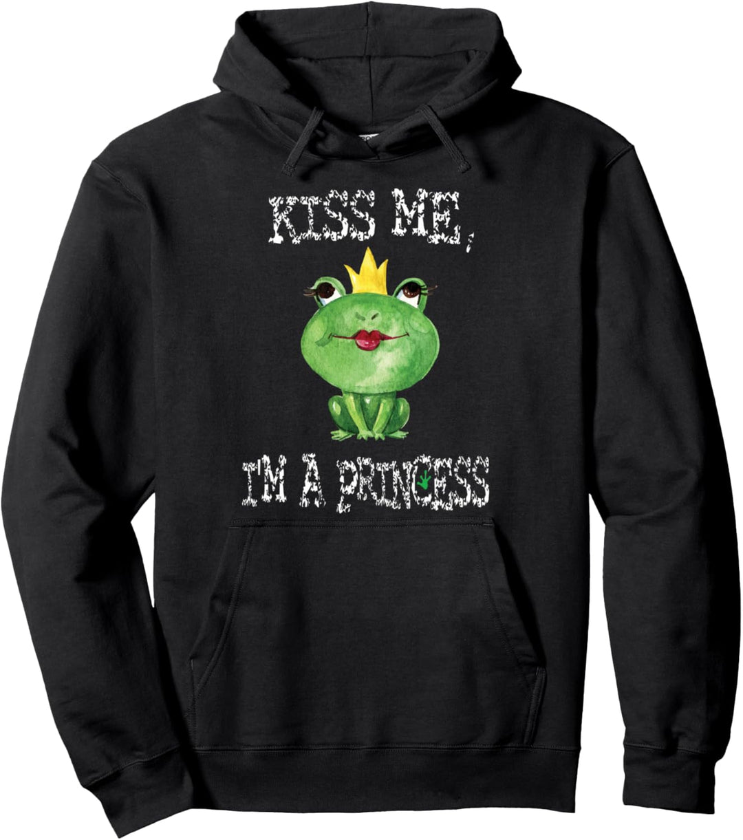 Kiss Me I'm A Princess Lustige Froschkröte Pullover Hoodie