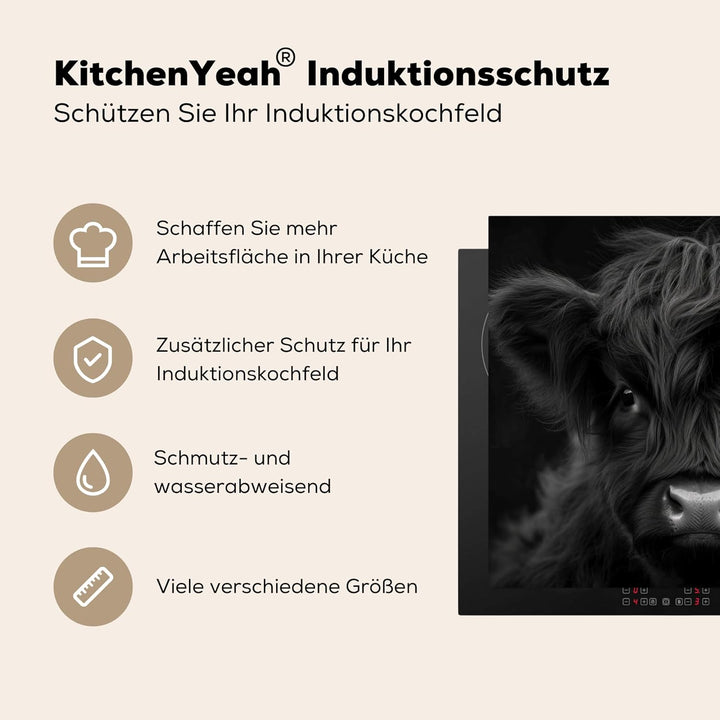 KitchenYeah© Herdabdeckplatte 59x51 cm Einteilig Induktionsmatte Küche Abdeckung Ceranfeld Herd Abde