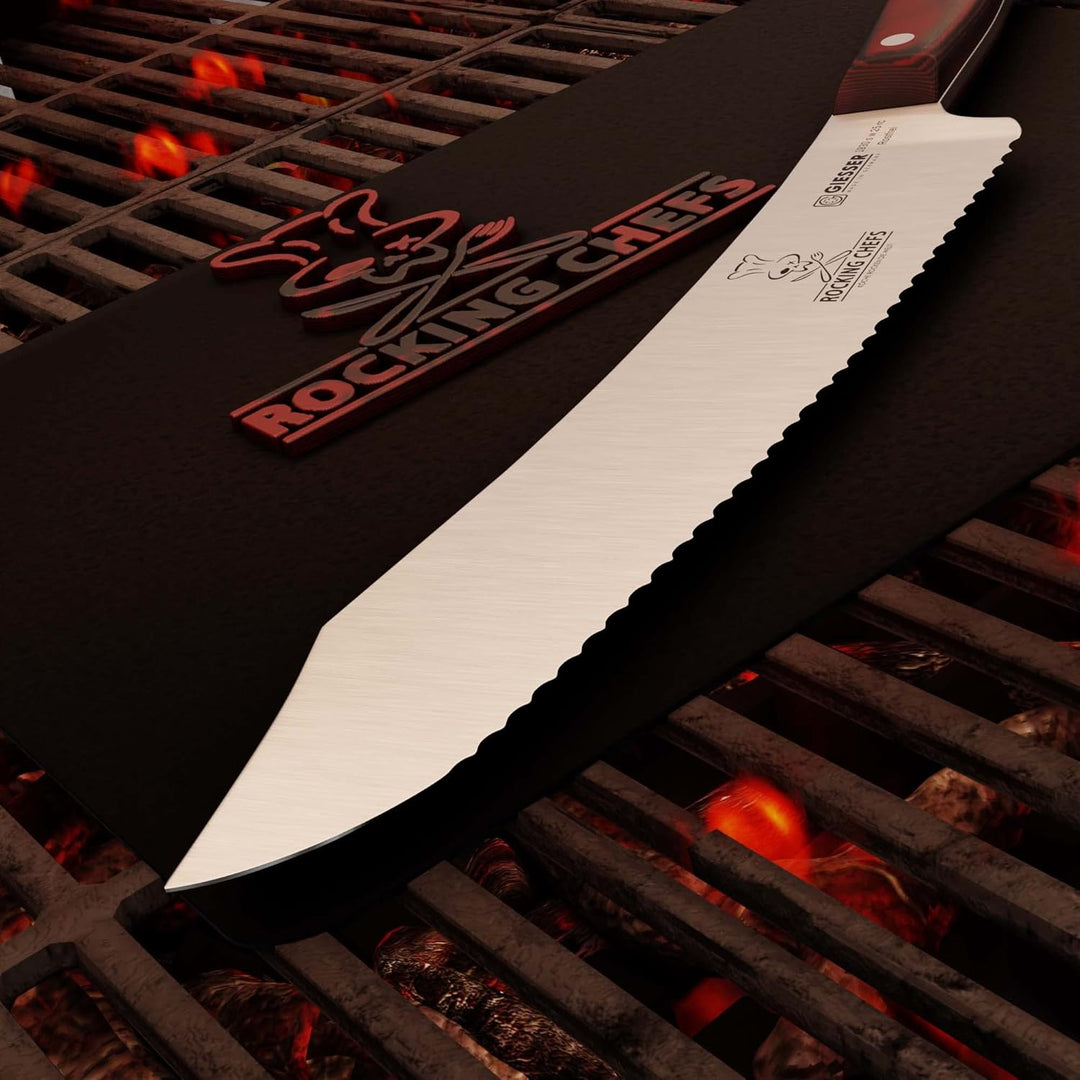 Giesser seit 1776 - Made in Germany - Brotmesser 25 cm Rocking Chefs, PremiumCut Wave No 1, rot, Wel